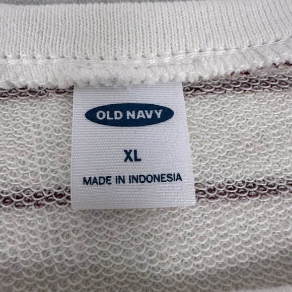 Old Navy Womens Size XL Striped Knot Front Top Cotton/Polyester White/Burgundy - Picture 4 of 6